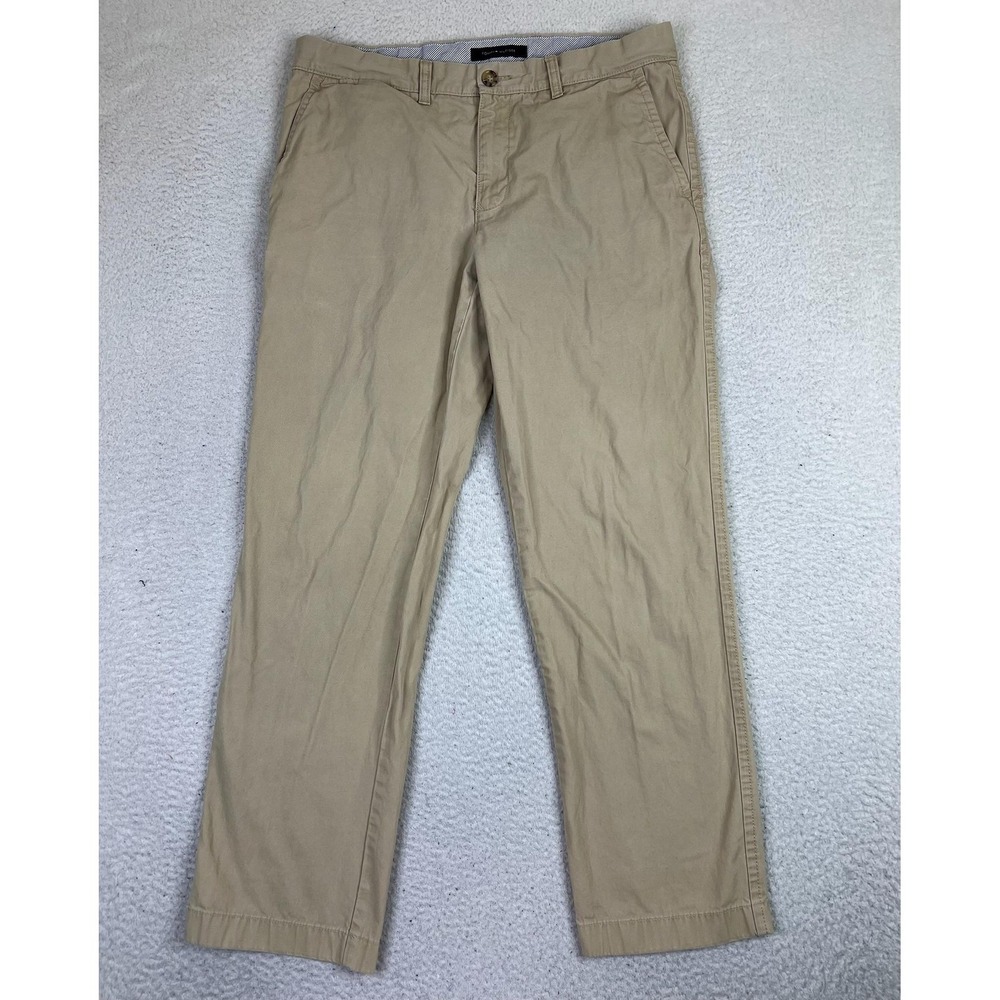 Tommy Hilfiger Chino Pants Mens 34x32 Khaki Classic Fit Cotton Casual Straight